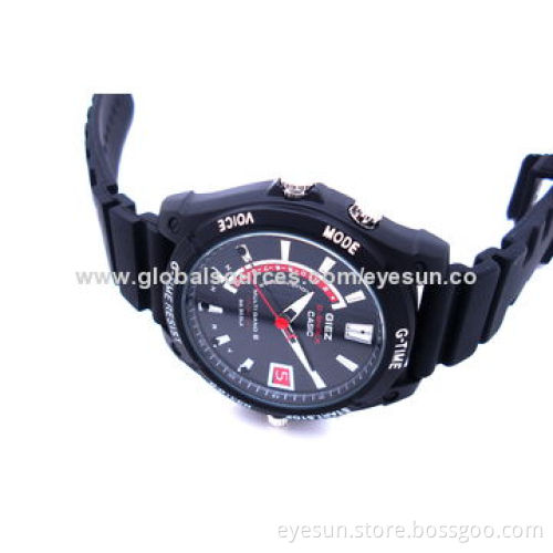 Full 1,080P Night Vision Spy Watch Camera with 30m Waterproof, True Calendar, 4/8/16GB Memory